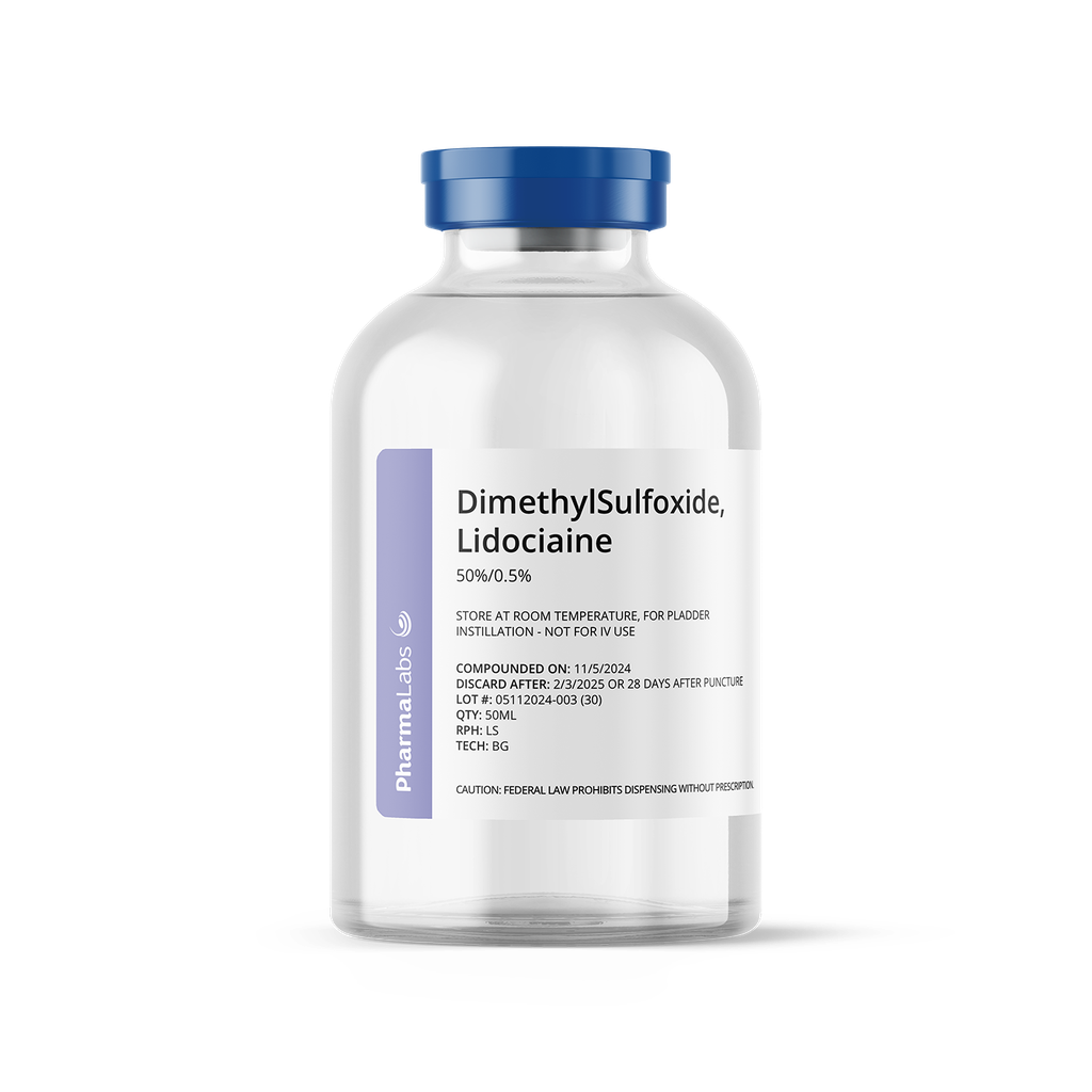 DMSO AND LIDOCAINE 50%/0.5% W/V STERILE BLADDER IRRIGATION - 50mL Vial