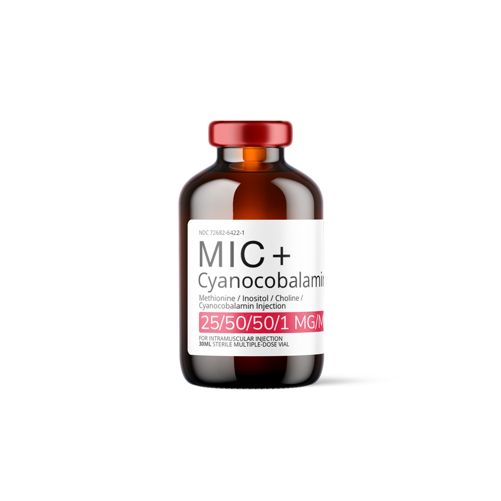 MIC + B12 - Methionine / Inositol / Choline / Cyanocobalamin 25mg/50mg/50mg/1mg/ml - 30ml Vial MDV IM