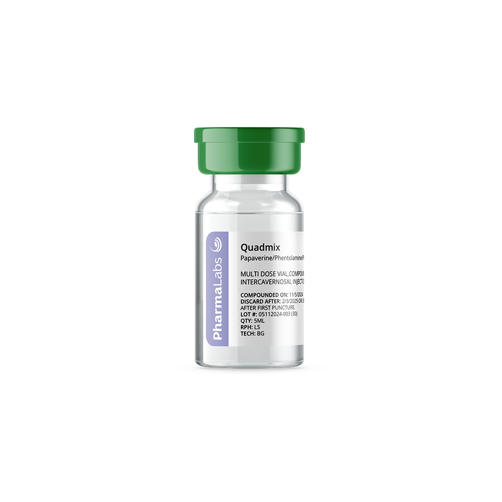 QUADMIX ES - ALPROSTADIL/PAPAVERINE/ PHENTOLAMINE/ATROPINE (40MCG/30MG/3MG/200MCG)/ML 5mL INTRACAVERNOSAL