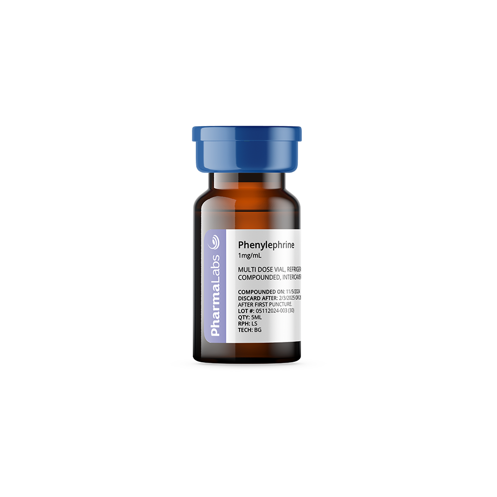 PHENYLEPHRINE HCL CMPD INJ - 1mg/mL - 10mL INTRACAVERNOSAL SOLUTION